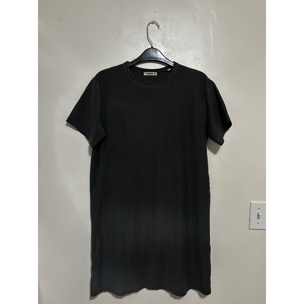 Buck Mason Dress Womens Faded Black/ gray Cotton Crew Neck Short Sleeve  M